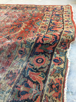 7'10 x 10'9 Worn to Perfection Persian Heriz Rug - Blue Parakeet Rugs