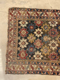 3'11 X 11'9 Antique Caucasian Runner #1841 /  4x12 Vintage Runner - Blue Parakeet Rugs