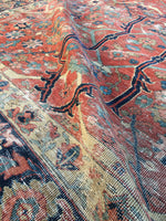 7'10 x 10'9 Worn to Perfection Persian Heriz Rug - Blue Parakeet Rugs