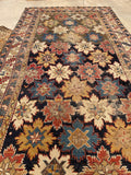 3'11 X 11'9 Antique Caucasian Runner #1841 /  4x12 Vintage Runner - Blue Parakeet Rugs
