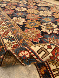 3'11 X 11'9 Antique Caucasian Runner #1841 /  4x12 Vintage Runner - Blue Parakeet Rugs