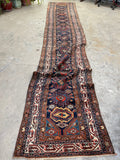 3'2 x 16'9 Antique Persian Malayer runner #2190ML / 3x17 Vintage Runner - Blue Parakeet Rugs
