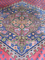 16' x 16'4 square antique Spanish Rug / 16x16 rug - Blue Parakeet Rugs