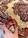 3'4 x 3'6 Vintage Square Persian Kerman rug #2589 - Blue Parakeet Rugs