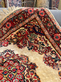 3'4 x 3'6 Vintage Square Persian Kerman rug #2589 - Blue Parakeet Rugs