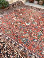 11'1 x 18'6 Antique Palatial Mahal rug #2192 / 11x19 Vintage Rug - Blue Parakeet Rugs