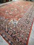 11'1 x 18'6 Antique Palatial Mahal rug #2192 / 11x19 Vintage Rug - Blue Parakeet Rugs