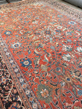 11'1 x 18'6 Antique Palatial Mahal rug #2192 / 11x19 Vintage Rug - Blue Parakeet Rugs