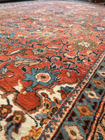 11'1 x 18'6 Antique Palatial Mahal rug #2192 / 11x19 Vintage Rug - Blue Parakeet Rugs