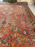 11'1 x 18'6 Antique Palatial Mahal rug #2192 / 11x19 Vintage Rug - Blue Parakeet Rugs