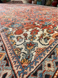 11'1 x 18'6 Antique Palatial Mahal rug #2192 / 11x19 Vintage Rug - Blue Parakeet Rugs