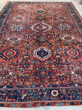 8'7 x 11'8 Antique Persian Gharajeh Heriz #2508 - Blue Parakeet Rugs