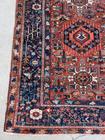 8'7 x 11'8 Antique Persian Gharajeh Heriz #2508 - Blue Parakeet Rugs