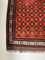 4'5 x 6'4 Antique Persian Baluch rug #2281ML / 5x6 Vintage Rug - Blue Parakeet Rugs