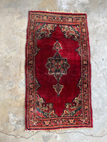 2'2 x 3'10 Antique Persian Sarouk rug #2590 / 2x4 vintage rug - Blue Parakeet Rugs