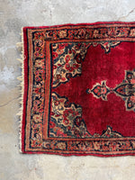 2'2 x 3'10 Antique Persian Sarouk rug #2590 / 2x4 vintage rug - Blue Parakeet Rugs