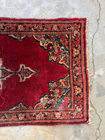 2'2 x 3'10 Antique Persian Sarouk rug #2590 / 2x4 vintage rug - Blue Parakeet Rugs