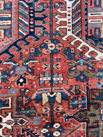 8'7 x 11'8 Antique Persian Gharajeh Heriz #2508 - Blue Parakeet Rugs