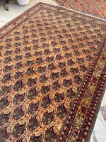 5'10 x 9'8 Antique Fine Persian Rug #1845 / Large Vintage Rug / 6x10 Vintage Rug - Blue Parakeet Rugs