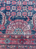 12' x 13' Antique Persian Kerman Lavar rug #2509 - Blue Parakeet Rugs