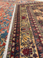 5'10 x 9'8 Antique Fine Persian Rug #1845 / Large Vintage Rug / 6x10 Vintage Rug - Blue Parakeet Rugs