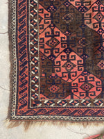 3'1 X 5'5 Antique nomadic Baluch Rug #1846 / Small Vintage Rug / 3x5 Vintage Rug - Blue Parakeet Rugs