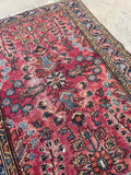 2 x 2’10 Floral 1920s scatter rug #2019 / 2x3 Vintage Rug - Blue Parakeet Rugs