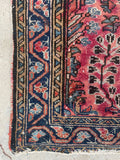 2 x 2’10 Floral 1920s scatter rug #2019 / 2x3 Vintage Rug - Blue Parakeet Rugs