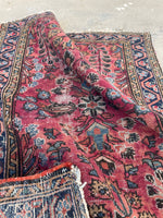 2 x 2’10 Floral 1920s scatter rug #2019 / 2x3 Vintage Rug - Blue Parakeet Rugs
