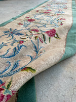 3'1 x 20'4 Antique Kerman runner #1987 / 3x20 Vintage Runner - Blue Parakeet Rugs