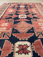 3’8 x 6’6 Antique Kuba Caucasian rug #2018 / 4x6 Vintage rug - Blue Parakeet Rugs