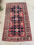 3’8 x 6’6 Antique Kuba Caucasian rug #2018 / 4x6 Vintage rug - Blue Parakeet Rugs