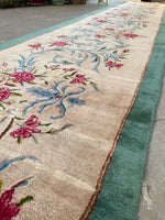 3 x 20 Antique Kerman runner #1986 / 3x20 Vintage Runner - Blue Parakeet Rugs