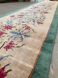 3 x 20 Antique Kerman runner #1986 / 3x20 Vintage Runner - Blue Parakeet Rugs