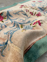 3 x 20 Antique Kerman runner #1986 / 3x20 Vintage Runner - Blue Parakeet Rugs