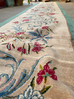 3 x 20 Antique Kerman runner #1986 / 3x20 Vintage Runner - Blue Parakeet Rugs