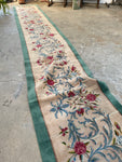 3 x 20 Antique Kerman runner #1986 / 3x20 Vintage Runner - Blue Parakeet Rugs