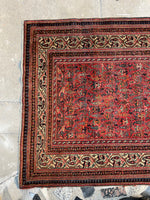 3'6 x 16'6 Antique and long Seraband runner #2020 / 4x17 Vintage runner - Blue Parakeet Rugs
