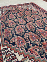 3'5 x 4'9 Antique Persian Malayer rug #2194 / 4x5 Vintage Rug - Blue Parakeet Rugs