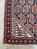 3'5 x 4'9 Antique Persian Malayer rug #2194 / 4x5 Vintage Rug - Blue Parakeet Rugs