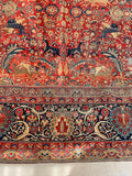 9'8 x 12'3 Antique Motasham Hunting Scene rug #JLlegacy / 10x12 Vintage Rug - Blue Parakeet Rugs