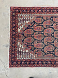 3'5 x 4'9 Antique Persian Malayer rug #2194 / 4x5 Vintage Rug - Blue Parakeet Rugs