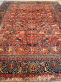 9'8 x 12'3 Antique Motasham Hunting Scene rug #JLlegacy / 10x12 Vintage Rug - Blue Parakeet Rugs