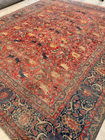 9'8 x 12'3 Antique Motasham Hunting Scene rug #JLlegacy / 10x12 Vintage Rug - Blue Parakeet Rugs