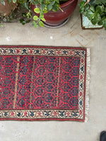 2'1 x 7'10 Skinny Vintage runner with paisleys #2195 / 2x8 Vintage Runner - Blue Parakeet Rugs