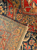 9'8 x 12'3 Antique Motasham Hunting Scene rug #JLlegacy / 10x12 Vintage Rug - Blue Parakeet Rugs