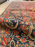 9'8 x 12'3 Antique Motasham Hunting Scene rug #JLlegacy / 10x12 Vintage Rug - Blue Parakeet Rugs