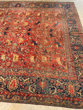 9'8 x 12'3 Antique Motasham Hunting Scene rug #JLlegacy / 10x12 Vintage Rug - Blue Parakeet Rugs