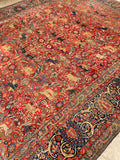 9'8 x 12'3 Antique Motasham Hunting Scene rug #JLlegacy / 10x12 Vintage Rug - Blue Parakeet Rugs