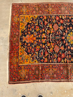 4'6 x 7'2 Antique 19th Century wool Rug / #JLHeirloom / 5x7 Vintage Rug - Blue Parakeet Rugs